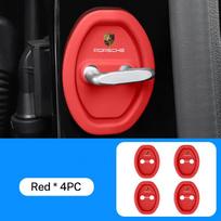 2/4 vnt. 7x9cm Automobilio durų spynos dangtelis Silikoninis apsaugas Automobilio aksesuaras Porsche 911 928 Cayenne Panamera Macan Boxster Carrera-GT red