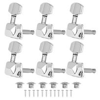 Acoustic Guitar Knob Folk Guitar Tuning Pegs Closed String Knob Silver Tuning Guitar Knob with Screw Guitar Accessories 1SET Acoustic Guitar Knob white