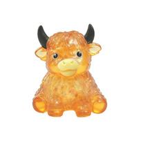 Škotijos galvijų minkšti streso kamuoliukai, spaudžiami žaislai nerimui malšinti, mielas gyvūnėlis Fidget žaislas biuro stalo dekoravimui ir padėkos dovanai 1pcs oranžinė