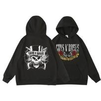 Guns N' Roses Grįžome Retro Gatvės Stiliaus Hoody Moterims Apvalus Kaklas Kišenė Megztinis Fleece Hoody Kvėpuojantis Megztinis Moteriškas Hoody L gray