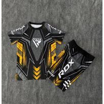 Naujas kovos naktis RDX MMA aštuonkampės narvo bokso marškinėlių rinkinys vyrams sporto salės treniruočių bėgimo sporto rinkinys kvėpuojantis greitai džiūstantis rinkinys S gray