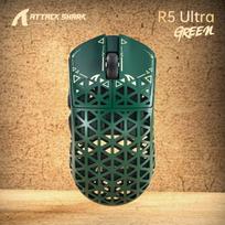 Attack Shark R5 Ultra Anglies Pluošto Belaidė Pelė, Lengva PAW3950 Žaidimų Pelė, Trys Režimai Bluetooth 8K žalia