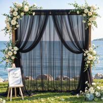 Lauko vestuvių tiulio arkos užuolaida vejos dekoravimui 0.75m x 6m