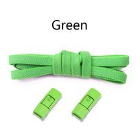 Colorful No-Tie Shoe Laces 8mm Thick Press Lock Flats Elastic Shoelaces for Sports Shoes Tennis Accessories green