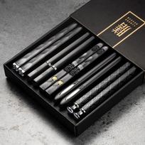 5 Pairs Japanese Chopsticks Sushi Sticks Korean Chopsticks Reusable Alloy Chop Sticks Kitchen Tableware Tool Accessories gray