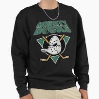 Unisex Cotton Sweater Pullover Hoodie Printed Sweater Mighty Ducks Vintage T Pullover Sweatshirt Casual Long Sleeve Sweatshirt 5XL (100-110kg) juoda