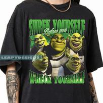 Comfort Colors Shrek Vintažiniai marškinėliai, Juokingi šrekų grafiniai marškinėliai, Unisex drabužiai 120 green