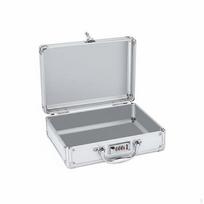 Kietas dėklas su putplasčio įdėklu, kombinuotas užraktas, aliuminio portfelis, ergonomiška rankena 29*21cm Pwd Lock Empty white