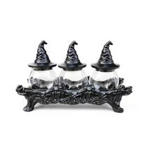 Creative Glass Apothecary Spice Jar Set Witch Hat Lid Gothic Style Witch Spice Jar Vintage Spice Container Sugar