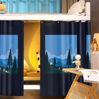Princess Style Panda Bed Canopy: Thickened Blackout Curtains for Dormitory Bunk Beds 1.2m Height [1 Panel] Front/Wall