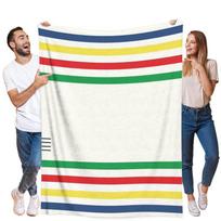 Hudson Bay Ypač minkštas vilnos pledas - Keturis sezonus tinkamas prabangus dryžuotas dizainas Patogus flanelinis lovos uždangalas Tinka sofai 125cm*150cm