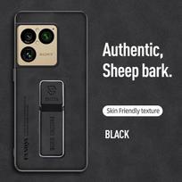 Dėklai Sony Xperia 1 VIII odiniai Skinsheep PU odos magnetinis laikiklis smūgiams atsparus dėklas Sony Xperia 1 VIII matinis telefono galinis dangtelis Sony Xperia 1 VIII juoda
