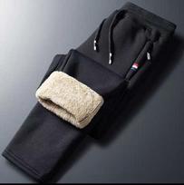 Vyriškos storos vilnos pamušalu avies vilnos kelnės: Šiltas, Laisvo kirpimo, Storas, Didesnio dydžio, Ruduo/Žiema, Sportinis & Laisvalaikio. 2XL for 65-73 kg black