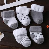 Naujagimių berniukų mergaičių kojinės Kiddiezoom kūdikių aksesuarai medvilnė unisex S gray