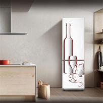 Šaldytuvo lipdukas durų dangtelis Raudonojo vyno spintelė 3D lipnios plėvelės durelės vinilinės šaldytuvo dangtelio lipdukai tapetų lipdukai PVC menas 40x120cm white