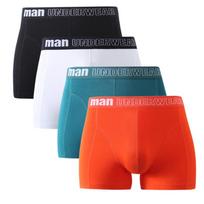 4 vnt Vyriški apatiniai Bokseriai Spalvingi šortai berniukui apatinės kelnaitės Didelio dydžio ML XL 2XL 3XL 4XL 5XL 6XL 7XL M oranžinė/žalia