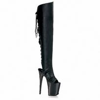 20CM Moteriški Batai Platforma Seksualūs Aukštakulniai Šlaunų Batai Užtrauktukas Atviri Pirštai Moteriški Batai Pole Dance Batai Klubiniai Batai 36 black
