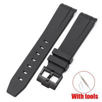 Išlenkto galo guminis dirželis, skirtas „Omega X Swatch Collaboration MoonSwatch“ nerūdijančio plieno sagtimi vyrams ir moterims, aukščiausios kokybės TPU apyrankė. 20mm black