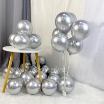 20/50/100 vnt. Metaliniai balionai Metaliniai Chromuoti Sidabriniai Pilki Balionai Vakarėliui, Kūdikių vakarėliui, Vestuvių dekoracijai, Naujųjų metų dekorui 20pcs&12inch