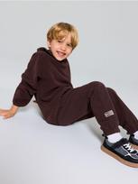 Sinsay - Pašiltintos loose jogger kelnės Active - tamsiai ruda