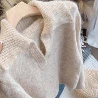 Turn Down Collar Casual Slim Fit Knitted Sweater Women Autumn Soft Warm Long Sleeve Pullovers Women Sweaters Top Elegant Winter Knitwear Jumpers 25470 XL