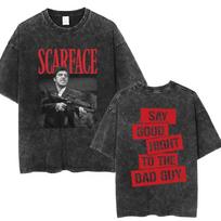 Streetwear Scarface filmas Visada sakyk tiesą, net kai meluoji Tony Montana Išplauti Marškinėliai Vyriški Derliaus Punk M black