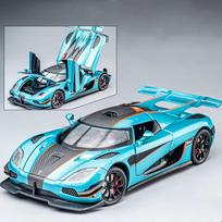 1:24 Koenigsegg ONE 1 Lydinio Automobilio Modelis Die-cast Metalinis Sportinio Automobilio Modelis Simuliacija Garsas ir Šviesa Atitraukiamas Kolekcija Vaikų Žaislas Berniuko Dovana mėlyna
