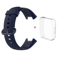 Silikoninis dirželis+dėklas laikrodžiui Redmi Watch 2 Lite su juoda/tos pačios spalvos sagtimi, apyrankė ir skaidrus laikrodžio korpusas For Redmi 2 Lite black