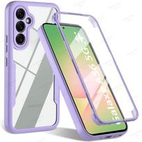 360° viso korpuso dėklas Samsung Galaxy A56 A36 A26 A55 A34 A54 A35 A25 A15 A53 A13 A14 A52 atsparus smūgiams ekrano apsauginis dangtelis A22 5G violetinė