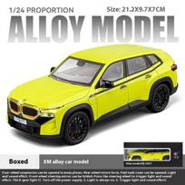 Nauja 1:24 mastelio lydinio automobilio žaislinis modelis su šviesos ir garso efektais bei spyruokliniu mechanizmu, tinkamas vaikams ir kolekcionieriams, smagus ir patvarus geltona