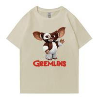 Karštas išpardavimas Gremlins Gizmo Grafiniai Oversized Marškinėliai 100% Medvilnė Vyrams Moterims trumpomis rankovėmis T-shirt Vasaros Unisex Spausdinti drabužiai L beige