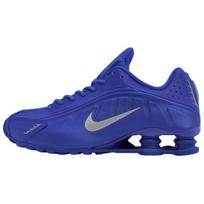 Nike Shox R4 Mėlyni Moteriški Grupės Moteriški Sportbačiai Lenktyninės Mėlynos Metalo Sidabro Fanto HJ7303-445 42.5 blue
