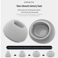 AirPods Pro 2nd Gen Memory Foam Ear Tips & Anti-Slip Wireless Earphone Case gray