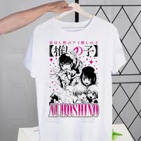 Oshi No Ko Anime Marškinėliai Vasaros Vyriški Juokingi Spaudiniai Ai Hoshino Ai Ruby Akane Marškinėliai Streetwear T-shirt Trumpomis Rankovėmis Marškinėlis Viršus XL white