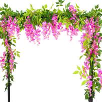2 vnt. Wisteria dirbtinių gėlių vijoklis, netikra šilkinė pakabinama gėlė vestuvių arkai, gėlių vakarėliui, sodui, laukui, žalumynai namų dekorui pink