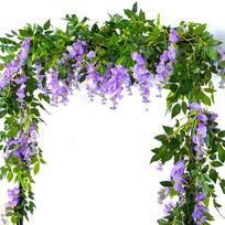 2 vnt. Wisteria dirbtinių gėlių vijoklis, netikra šilkinė pakabinama gėlė vestuvių arkai, gėlių vakarėliui, sodui, laukui, žalumynai namų dekorui