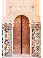 Mečetės Spaudinys Musulmoniška Dekoracija Paveikslas Marokiečių Arkos Durys Drobės Tapyba Islamo Pastatas Hassan Architektūra Sienos Dailė Plakatas 21X30cm No Framed