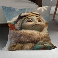 Baby Y-Yoda Pillowcase Toon Gift Cushion Cover Bedroom Home Sofa Chair Seat Decor Pillow Case 12x12Inch