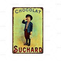 Retro skardos ženklas Metalinė plokštė Šveicarija Šokoladas Milka Suchard Lindt Vaikų tapyba Saldainių sienos meno dekoras Geležies lakštas 20x30cm（7.8x11.8inch）
