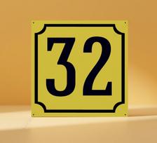 Namo Numeris 59 Geltonas Metalinis Ženklas 20x20cm, Šokolado Rudumo Modernus Durų Dekoras yellow