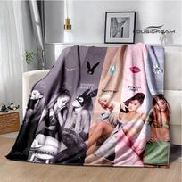 Dainininkės Ariana Grande margas pledas Flange Šiltas pledas minkštas ir patogus pledai lovos užtiesalai cubre cama gimtadienio dovana 30x40in gray