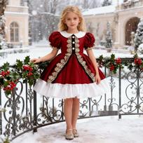 Mergaičių Kalėdų Senelio Sniego Senelės Animacinis Princesės Suknelė Kalėdinei Šventei ar Pasirodymui 120cm/5Y brown
