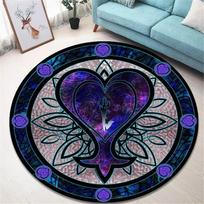 Animacinis Kingdom Hearts Spausdintas Apvalus Kilimas Svetainės Miegamojo Neslystantis Kilimas Grindų Kilimėliai Miegamojo Dekoras Gimtadienio Dovana 40x40cm flannel gray