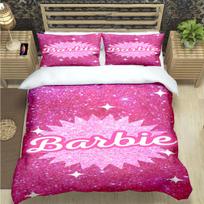 Fashion Barbie Cartoon Print Bedding Sets Bed Supplies Set Comforter Set Teens Girls Cartoon Twin Single Kid Luxury Gift AU Single(140*210cm)3pcs