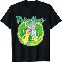 Rick & Morty Portalas Ir Plačiai Atmerktos Akys Marškinėliai L