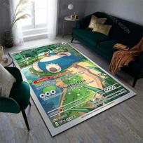 1 vnt. mielas P-Pokemon Snorlax kortelių rašto kilimas svetainei, miegamajam, prie lovos grindų kilimėlis, didelio dydžio namų dekoras 70cmx100cm