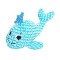 Ocean Animal Dog Toy Plush Squeaky Dog Chew Toy Textured Fabric Stuffed Animals for Small Medium Dogs Chewing Puppy Teething šviesiai mėlyna spalva