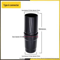 Pilnas dulkių siurblio adapterių rinkinys: Sumažinimo žarna ir greitos jungtys (32 mm iki 35 mm, 32 mm iki 32 mm) black