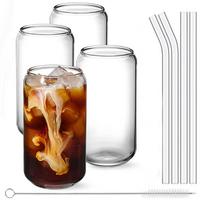 Geriamųjų stiklinių (4 vnt.) rinkinys - skardinės formos stiklinės, 400 ml alaus stiklinės, stiklinės su šiaudeliais, kokteilių stiklinės, viskio stiklinės 400ml brown