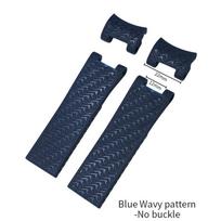 22 mm lenkta galinė silikoninė guminė laikrodžio apyrankė Ulysse Nardin 263 DIVER dirželiui Juoda Mėlyna Banguotas Vandeniui atsparus dirželis laikrodžiui Apyrankės 22mm gray